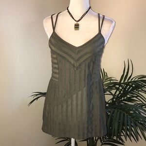 Pixley Stretch Knit Sleeveless Olive Green Top S